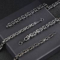 Hip-Hop Retro Solid Color Titanium Steel Chain Men's Necklace main image 4