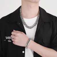 Rock Punk Geometric Titanium Steel Men's Bracelets Necklace main image 3
