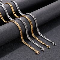 Simple Style Classic Style Solid Color Titanium Steel Chain Necklace main image 2