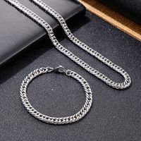 Simple Style Classic Style Solid Color Titanium Steel Chain Necklace main image 3