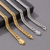 Simple Style Classic Style Solid Color Titanium Steel Chain Necklace main image 5