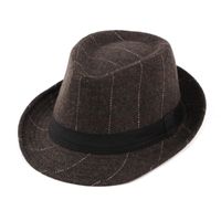Men's Retro British Style Lattice Crimping Fedora Hat sku image 3
