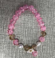 Wholesale Jewelry Sweet Heart Shape Flower Artificial Crystal Beaded Bracelets sku image 3
