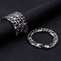 Rock Streetwear Geometric Stainless Steel Men's Bracelets Necklace main image 4