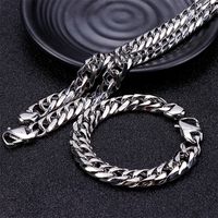 Rock Streetwear Geometric Stainless Steel Men's Bracelets Necklace main image 1