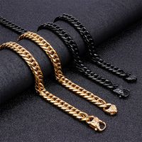 Stainless Steel 18K Gold Plated Hip-Hop Retro Plating Chain Solid Color Bracelets Necklace main image 2