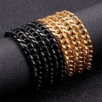 Stainless Steel 18K Gold Plated Hip-Hop Retro Plating Chain Solid Color Bracelets Necklace main image 3