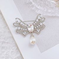 Fashion Flower Alloy Plating Inlay Artificial Gemstones Pearl Women's Brooches sku image 52