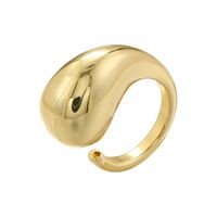 Casual Vintage Style Simple Style Irregular Water Droplets Copper 18k Gold Plated Open Rings In Bulk main image 2