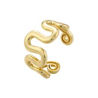 Casual Vintage Style Simple Style Irregular Water Droplets Copper 18k Gold Plated Open Rings In Bulk main image 3