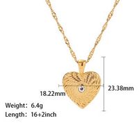 Wholesale Retro Star Moon Heart Shape Glass Titanium Steel Plating Pendant Necklace sku image 2