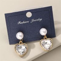 1 Pair Elegant Cute Star Heart Shape Inlay Alloy Rhinestones Drop Earrings main image 6