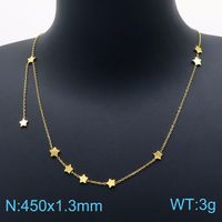 Acier Au Titane Plaqué Or 18K Élégant De Base Placage Star Collier sku image 3