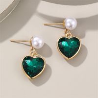 1 Pair Elegant Cute Star Heart Shape Inlay Alloy Rhinestones Drop Earrings sku image 3
