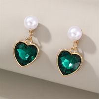 1 Pair Elegant Cute Star Heart Shape Inlay Alloy Rhinestones Drop Earrings main image 5