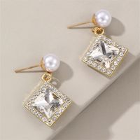 1 Pair Elegant Cute Star Heart Shape Inlay Alloy Rhinestones Drop Earrings main image 3