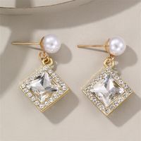 1 Pair Elegant Cute Star Heart Shape Inlay Alloy Rhinestones Drop Earrings sku image 4