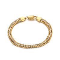 Stainless Steel 18K Gold Plated Classic Style Commute Plating Solid Color Bracelets Necklace main image 2