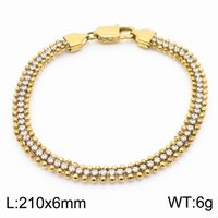 Stainless Steel 18K Gold Plated Classic Style Commute Plating Solid Color Bracelets Necklace sku image 2
