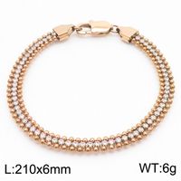 Stainless Steel 18K Gold Plated Classic Style Commute Plating Solid Color Bracelets Necklace sku image 3