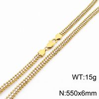 Stainless Steel 18K Gold Plated Classic Style Commute Plating Solid Color Bracelets Necklace sku image 5