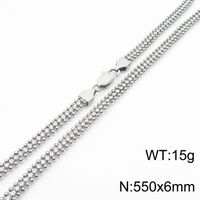 Stainless Steel 18K Gold Plated Classic Style Commute Plating Solid Color Bracelets Necklace sku image 4