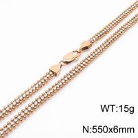 Stainless Steel 18K Gold Plated Classic Style Commute Plating Solid Color Bracelets Necklace sku image 6