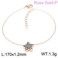 Stainless Steel Titanium Steel Rose Gold Plated Simple Style Plating Inlay Star Artificial Gemstones Bracelets Earrings Necklace sku image 2