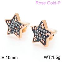 Stainless Steel Titanium Steel Rose Gold Plated Simple Style Plating Inlay Star Artificial Gemstones Bracelets Earrings Necklace sku image 1