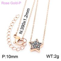 Stainless Steel Titanium Steel Rose Gold Plated Simple Style Plating Inlay Star Artificial Gemstones Bracelets Earrings Necklace sku image 3