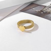Einfacher Stil Klassischer Stil Herzform Titan Stahl Überzug Vergoldet Ringe main image 2