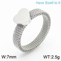 Simple Style Classic Style Heart Shape Titanium Steel Plating Gold Plated Rings sku image 1