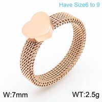 Simple Style Classic Style Heart Shape Titanium Steel Plating Gold Plated Rings sku image 6