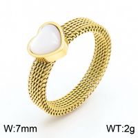 Simple Style Classic Style Heart Shape Titanium Steel Plating Gold Plated Rings sku image 12