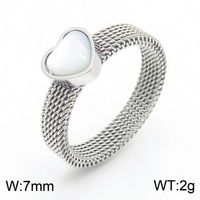 Simple Style Classic Style Heart Shape Titanium Steel Plating Gold Plated Rings sku image 9