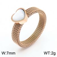 Simple Style Classic Style Heart Shape Titanium Steel Plating Gold Plated Rings sku image 16