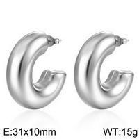 1 Pair Retro C Shape U Shape Plating Titanium Steel 18K Gold Plated Ear Studs sku image 3