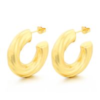 1 Pair Retro C Shape U Shape Plating Titanium Steel 18K Gold Plated Ear Studs sku image 17