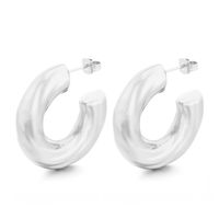 1 Pair Retro C Shape U Shape Plating Titanium Steel 18K Gold Plated Ear Studs sku image 13