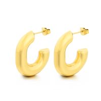 1 Pair Retro C Shape U Shape Plating Titanium Steel 18K Gold Plated Ear Studs sku image 14