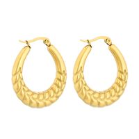 1 Pair Retro Roman Style U Shape Geometric Plating Titanium Steel 18K Gold Plated Earrings sku image 10