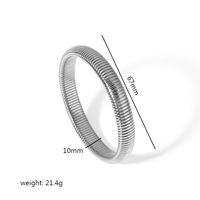Retro Roman Style Circle Solid Color 304 Stainless Steel 18K Gold Plated Bangle In Bulk sku image 2