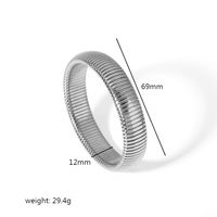 Retro Roman Style Circle Solid Color 304 Stainless Steel 18K Gold Plated Bangle In Bulk sku image 4