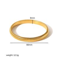 Retro Roman Style Circle Solid Color 304 Stainless Steel 18K Gold Plated Bangle In Bulk sku image 1