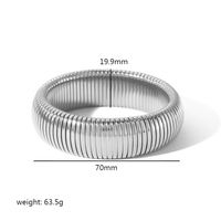 Retro Roman Style Circle Solid Color 304 Stainless Steel 18K Gold Plated Bangle In Bulk sku image 8