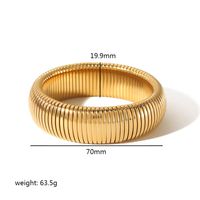 Retro Roman Style Circle Solid Color 304 Stainless Steel 18K Gold Plated Bangle In Bulk sku image 9