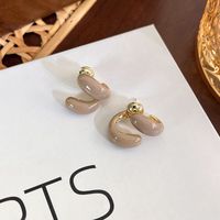 1 Pair Vintage Style Pastoral C Shape Plating Copper Gold Plated Ear Studs main image 6