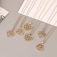 Vintage Style Heart Shape Copper Plating Pendant Necklace main image 4