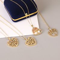 Vintage Style Heart Shape Copper Plating Pendant Necklace main image 3