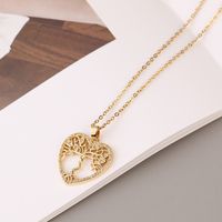 Vintage Style Heart Shape Copper Plating Pendant Necklace sku image 3